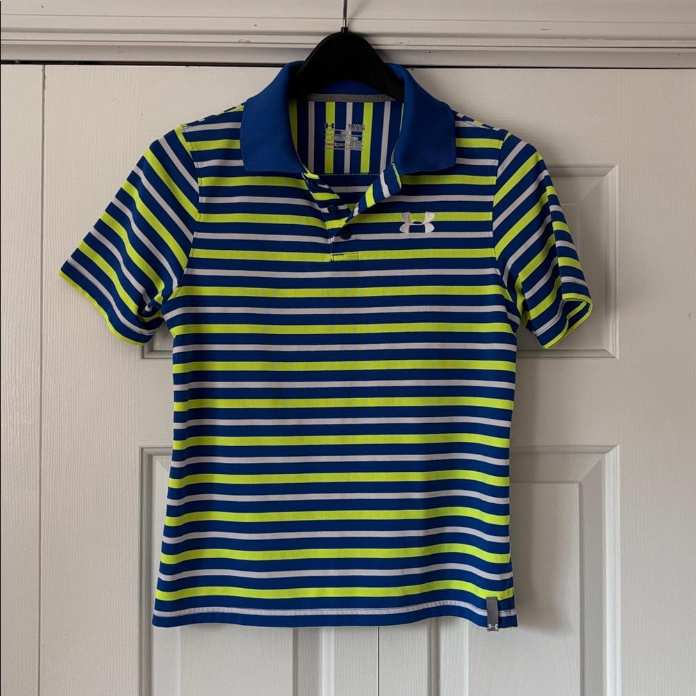 Under Armour Stripe Polo t shirt youth large